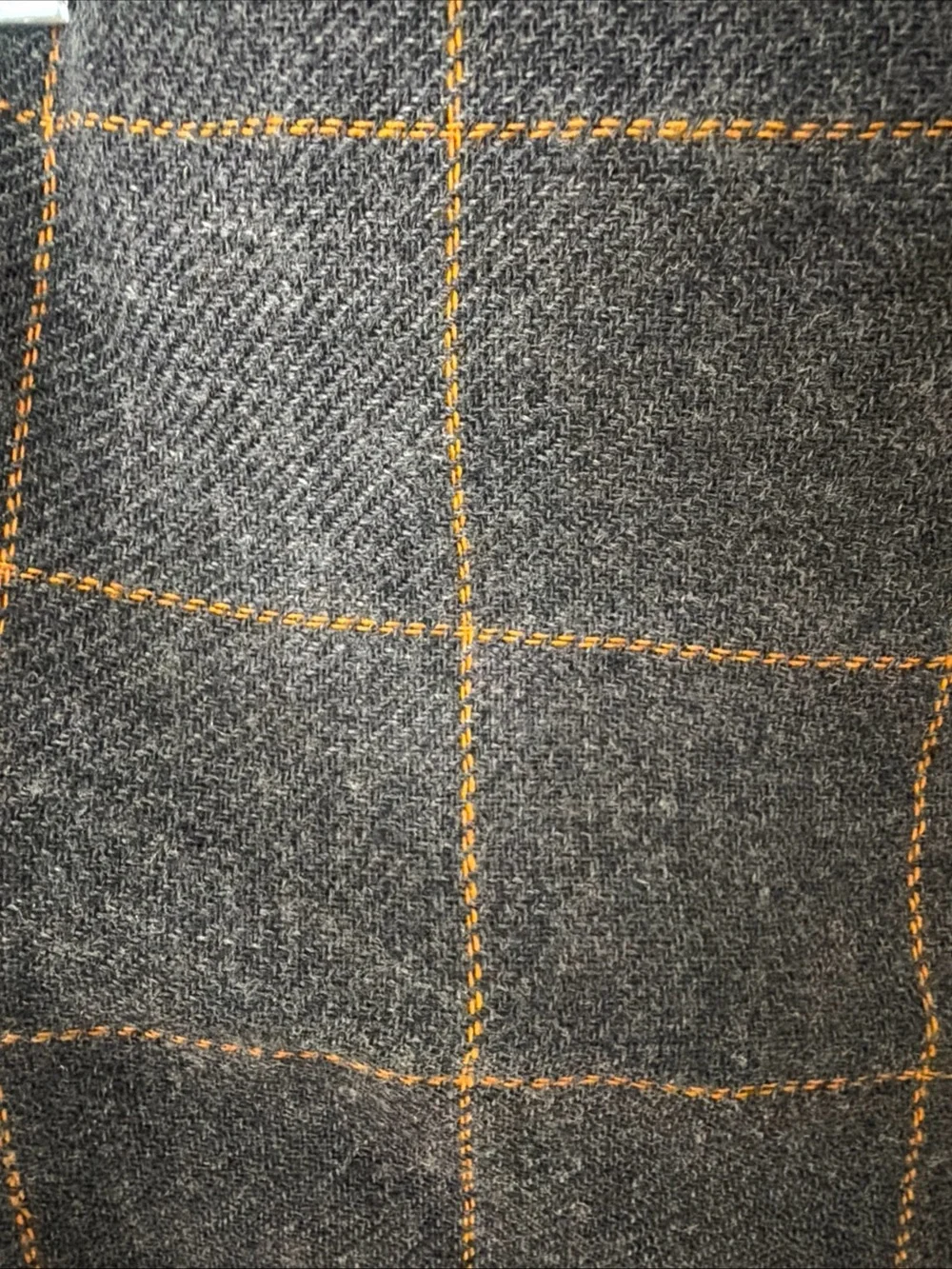 IKEA Gray Throw Blanket with Yellow Windowpane Check
